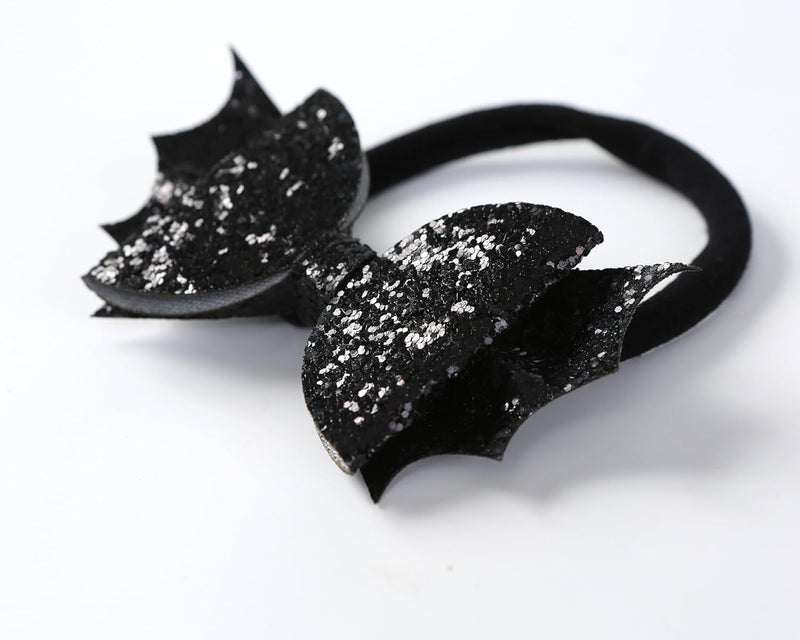 Fancheer Baby Girls Glitter Black Bat Bow Headband Infant Toddler Birthday Party Hair Accessories - Image 3